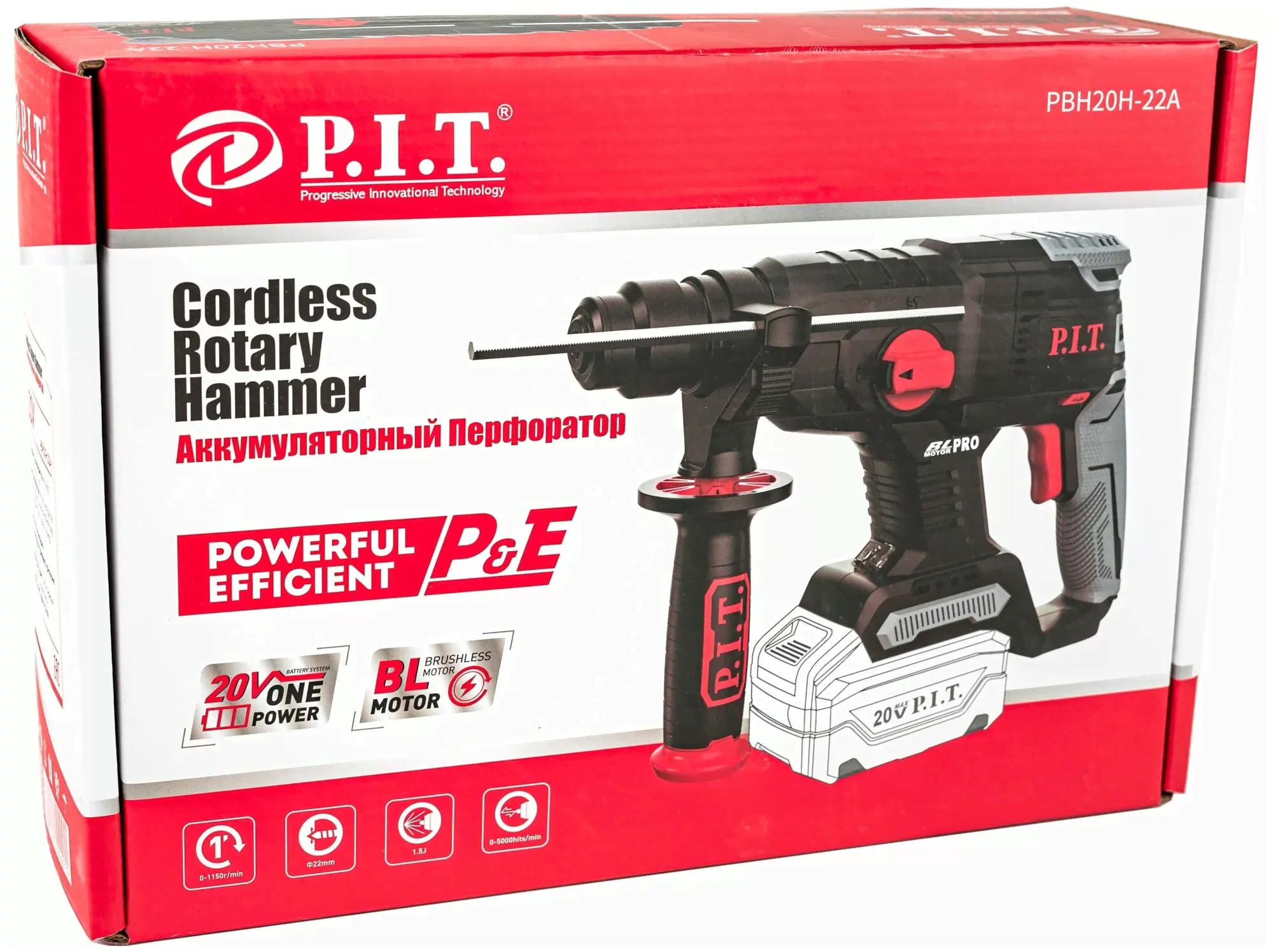 PIT Аккумуляторный бесщеточный перфоратор P.I.T. PBH20H-22A P.I.T. перфоратор-4
